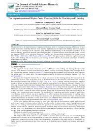 Higher order thinking skills in the classroom. Pdf The Implementation Of Higher Order Thinking Skills For Teaching And Learning