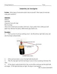 A Lab Activity For Testing Conductors And Insulators Lab Activities Conductors Physical Science