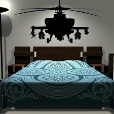 Army Helicopter Kids Bedroom Wall Art Stickers Childrens Decal Graphic Kids Bedroom Wall Art Army Bedroom Kids Bedroom Walls