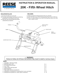 We did not find results for: Reese 20k 5th Wheel Hitch Installation Instructions Manualzz