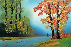 Today we paint light coming through the autumn forest trees with a subtle path. Vibrant Autumn Leaves Acrylic Painting By Aisha Haider Absolutearts Com