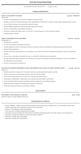This example includes a visually. Early Childhood Teacher Resume Sample Mintresume