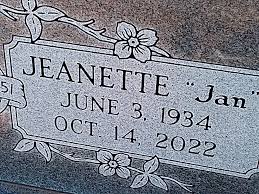 Jeanette “Jan” Jones Yarbrough (1934-2022)