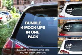 Car Rear Window Mockups Bundle 580200 Products Design Bundles In 2020 Car Window Decals Funny Business Cards Mockup