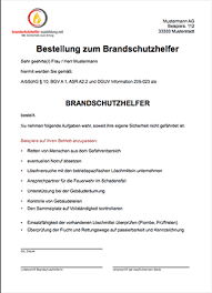 Keine sorge, hier findest du alle vorgaben für eine perfekte praktikumsbescheinigung sowie eine vorlage zum downloaden. Brandschutzhelfer Bestellung Kostenlose Vorlage Zum Download