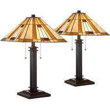 It's a lamp base, mission style, with the shade part only added to show how it would look like. Robert Louis Tiffany Mission Table Lamps Set Of 2 Bronze Cone Art Glass Shade For Living Room Family Bedroom Bedside Nightstand Target
