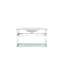 Costway vanity table 6 dressing table cushioned stool makeup table. Swiss Madison Sm Bv553 Pierre 36 Inch Single Bathroom Vanity With Metal Frame And Open Shelf