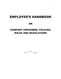 Start studying employee handbook ch 7. Employee Handbook