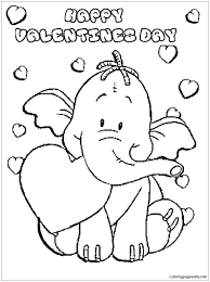 This 'valentines day coloring pages elephant with heart' is for individual and noncommercial use only, the copyright belongs to their respective creatures or owners. Cute Elephant Valentine S Day Coloring Pages Valentines Day Coloring Pages Coloring Pages For Kids And Adults