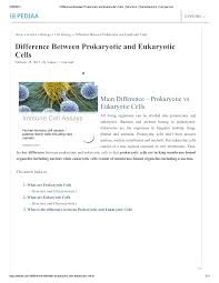 O cells arise only from preexisting cells. Pdf Difference Between Prokaryotic And Eukaryotic Cells