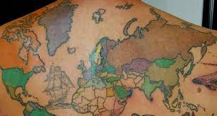 Mapa da ilha da madeira, 1935. Americano Documenta Viagens Ao Redor Do Mundo Em Tatuagem De Mapa Mundi Nas Costas Jornal O Globo