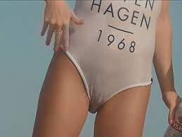 Panties, bikini, shorts) in the shape of a woman's labia, vaguely reminiscent of a camel's toes. Wet White Swimsuit Is See Through Voyeurs Hd