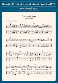 Careless Whisper Gitar Nota Tab Gitaregitim Net George Michael Muzik Muzik Notalari