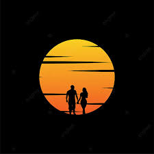 Passionate couple kissing each other at sunset. Wedding Logo Romantic Sunset Sweet Travel Honeymoon Couple With Sunset Couple Silhouette Sunset Png And Vector With Transparent Background For Free Download