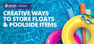 Using pegs, hang a large net folded in half to create a pocket. 5 Creative Ways To Store Floats Poolside Items