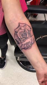 Black And Gray Rose With Name By Jesus Sanchez Tattoo Rose Rosetattoo Wyldesydestat Rose Tattoo With Name Rose Tattoos For Men Black And Grey Rose Tattoo