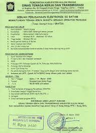 Pria/wanita, usia maksimal 18 tahun ke atas, pria/wanita, pengalaman minimal 1 tahun. Disnakertrans Lowongan Kerja Wanita Di Batam