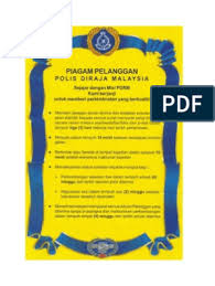 Menyiapkan kerja ukur kadaster sehingga penyediaan pelan akui dalam tempoh tidak melebihi 180 hari dari tarikh penerimaan permohonan ukur yang lengkap dan teratur. Piagam Pelangan Pdrm