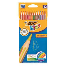 bic kids tropicolor colour pencils set 12