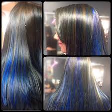 Pin By Devin Mcleod On Hair Color Blue Brown Hair Brown Hair With Highlights Blue Highlights