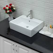 rectangle ceramic bathroom vessel sink