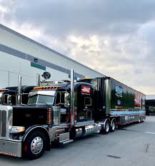 Nascar haulers generally get a little. Peterbilt Haas Nascar Hauler Transporter Nascar Trucks Big Trucks Trucks