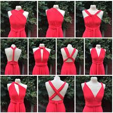 Beautiful Infinity Dress Bridesmaid Bright Coral Red Stretch Lycra Multiway Size Medium By Somonroebye Infinity Dress Multi Way Dress Infinity Dress Bridesmaid