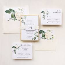 Ivory White Wedding Invitations Floral Beacon Lane Floral Wedding Invitations White Wedding Invitations Wedding Invitation Design