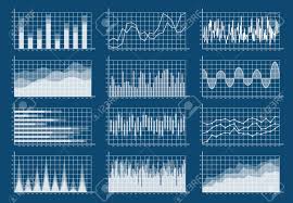 Financial Chart Set Graphs Line Finance Trade Statistic Market