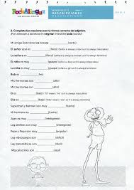 Descriptions Worksheet Rockalingua Learning Spanish Vocabulary Teaching Spanish Spanish Language Learning