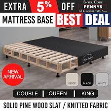 mattress base double queen king beige black white knitted fabric pine wood slats mattress mattress bases bed mattress