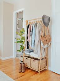 An Easy Storage Solution For A Small Closet Bamboo Clothing Rack In Bedroom For Clothing Rack Bedroom Clothing Rack Bedroom Storage
