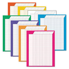 Vertical Incentive Chart Pack 22w X 28h 8 Assorted Colors 8 Pack