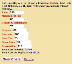 The Form Used To Enter Costs Once Summed The Total Costs And Depreciation Can Be Transferred Back To The Form That Calc Positive Cash Flow Cash Flow Investing