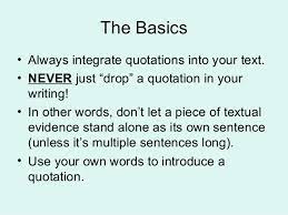 This short tutorial explains three different methods of blending quotations into your writing. Blending Quotations