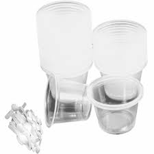 Klex 4 Oz Disposable Plastic Portion Cups With Lids For Sauce, Condiment,  Souffle And Jello, Microwave & Freezer Safe, Black/Clear, 118.29Ml, 100 Sets