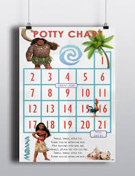 Potty Training Sticker Chart Moana Maui Heihei Pua