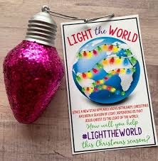 Instant Download Light The World Christmas Ornaments Bulbs Etsy In 2020 Primary Christmas Gifts Christmas Tags Printable Relief Society Christmas Gifts