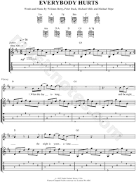 When your day is long, and the night the night is yours alone when you're sure you've had enough of this life well hang on, hang on /. R E M Everybody Hurts Guitar Tab In D Major Download Print Sku Mn0047421