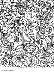 Free printable flower coloring pages adu. 130 Flower Coloring Pages For Adults Free