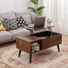 Add style to your home, with pieces that add to your decor while providing hidden storage. Buy Dinzi Lvj Lift Top Coffee Table Modern Center Table With Large Hidden Compartment Lift Up Living Room Table With Wooden Tabletop And Pop Up Storage For Home And Office Rustic Brown