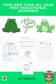 Free Frog And Toad All Year Work Writing Color Page Pdf Frog And Toad Frog Activities Toad