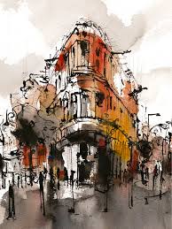 Emma Fitzpatrick S Urban Paintings On Show In Leicester City Centre Emma Fitzpatrick S Urban Paintings On Urban Painting City Painting Architecture Painting
