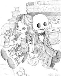 Jack skeleton and sally coloring pages. Jack And Sally Dolls By Artlyss On Deviantart Nightmare Before Christmas Drawings Halloween Coloring Pages Halloween Coloring