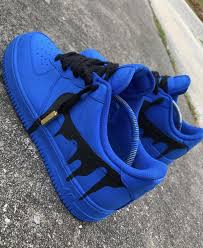 Black And Blue Air Force 1 Custom Blue Drip Air Force 1 Custom Jordan Shoes Girls Nike Shoes Air Force Fresh Shoes