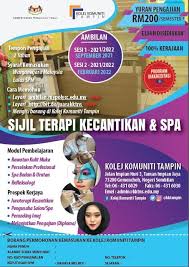 Kolej komuniti kelana jaya menawarkan kursus sepenuh masa dalam bidang: Kolej Komuniti Tampin Terapi Kecantikan No 99 100 Jalan Impian Nuri 3 Taman Impian Jaya 2021