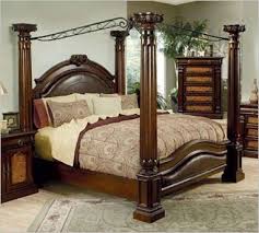 Split king or split california king base. King Size Bed Frame Four Post Leather Head Board And Foot Board Just To Big For Room Beautiful Shape Canopy Bedroom Sets Canopy Bedroom Queen Canopy Bed