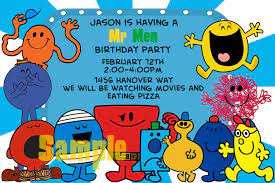 Birthday Invitation Mr Men 14 00 Via Etsy Mr Men Mr Men Party Mens Birthday Party