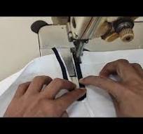 Membuat Belahan Samping Polo shirt Pakai bisban.