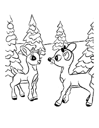 Rudolph And Clarice Coloring Page Rudolph Coloring Pages Deer Coloring Pages Thanksgiving Coloring Pages